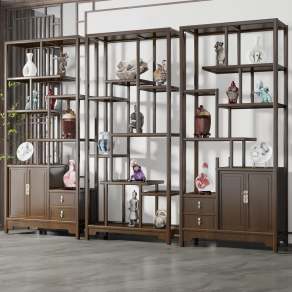 新中式博古架3D模型下载